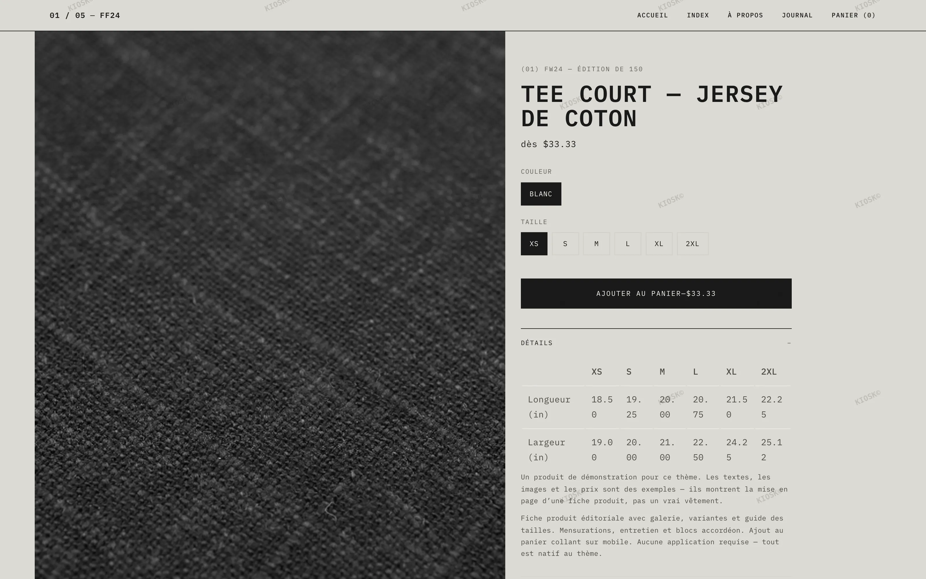 ARCHIVE — page produit, édition numérotée