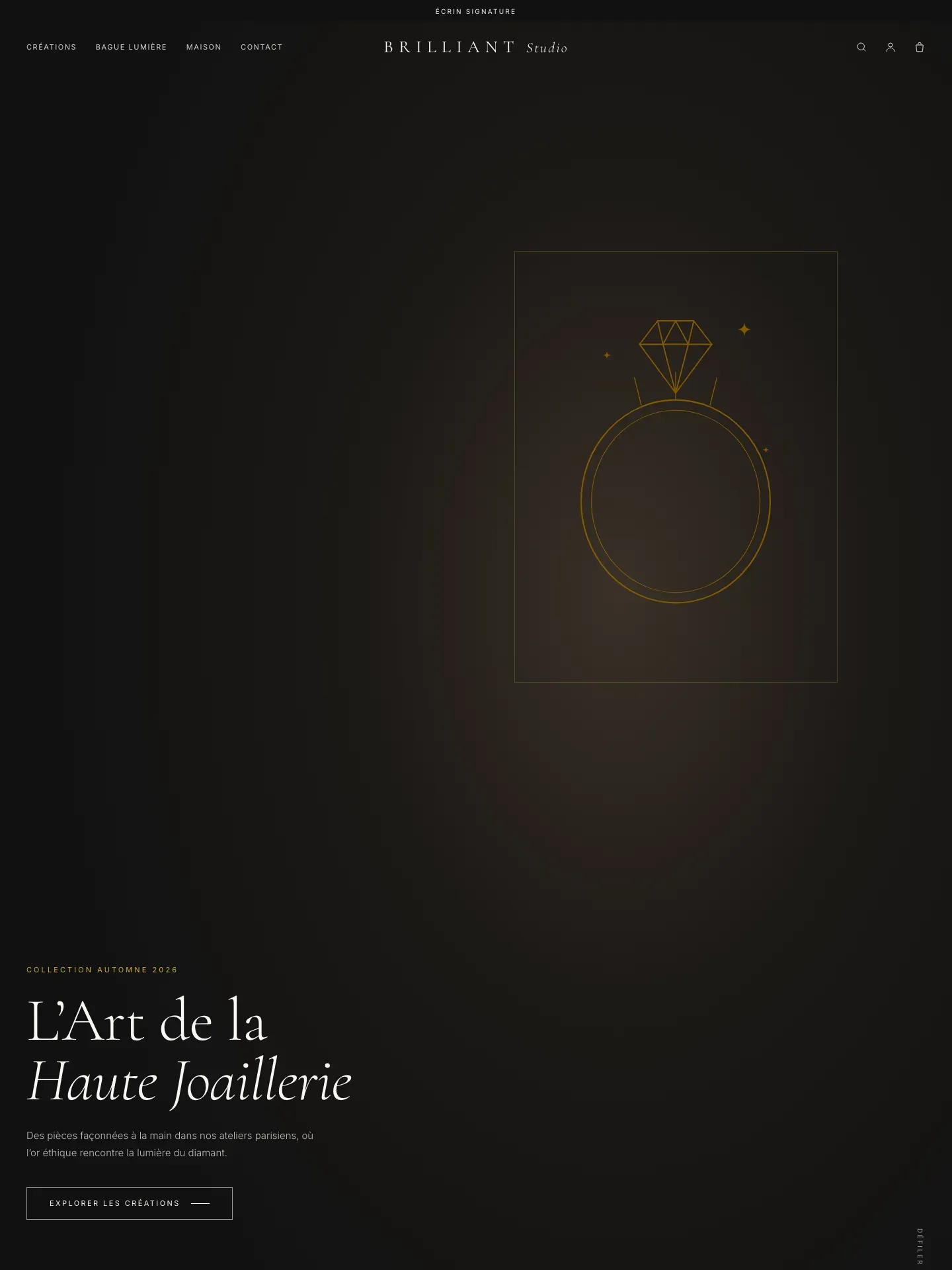 BRILLIANT — page d’accueil de la boutique de démonstration