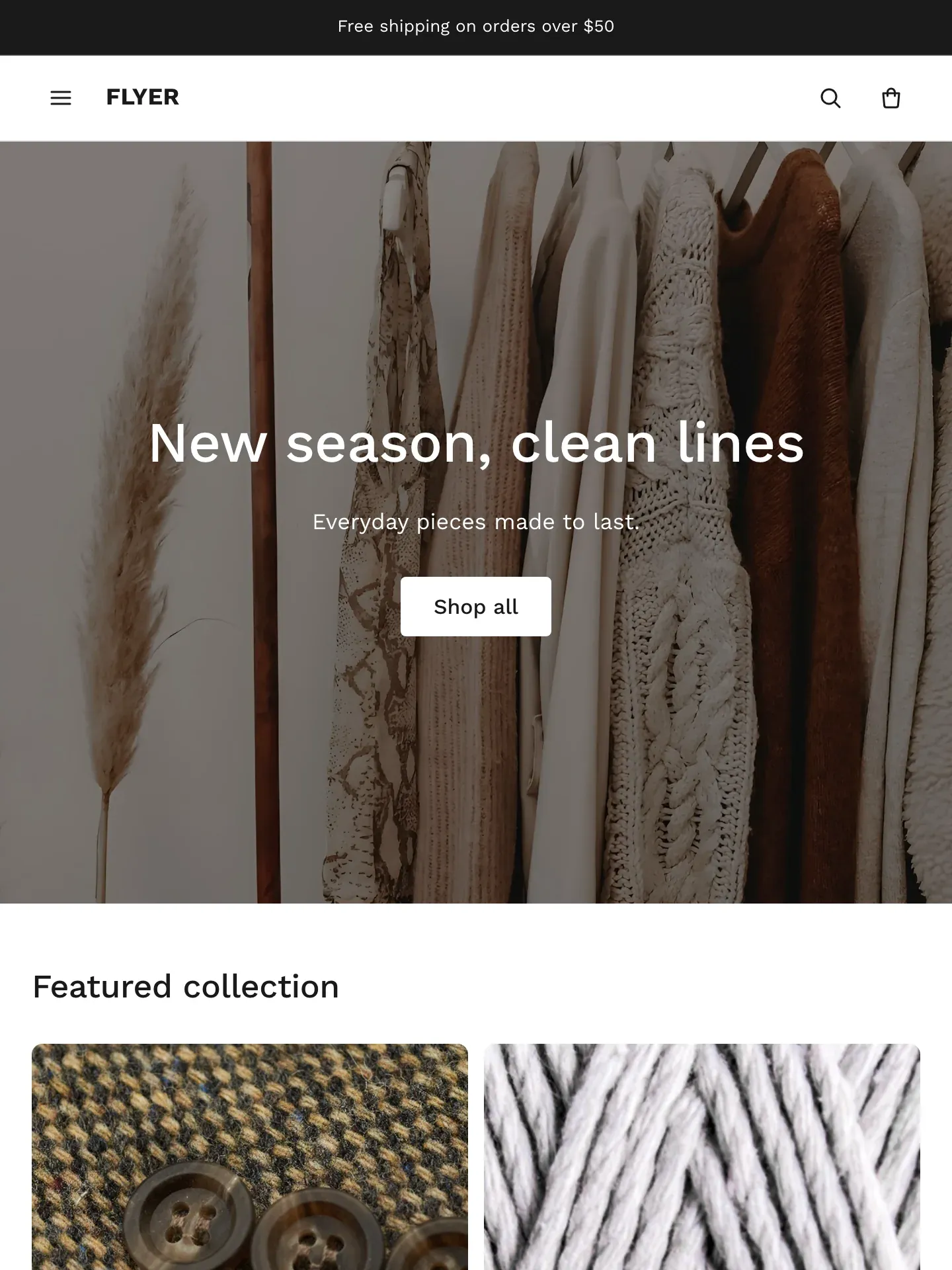 FLYER — demo storefront home page