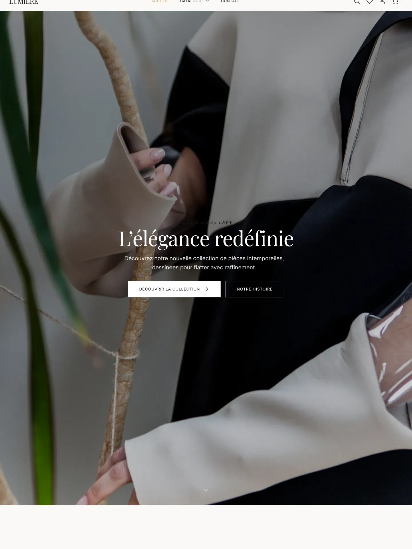 LUMIERE — page d’accueil de la boutique de démonstration