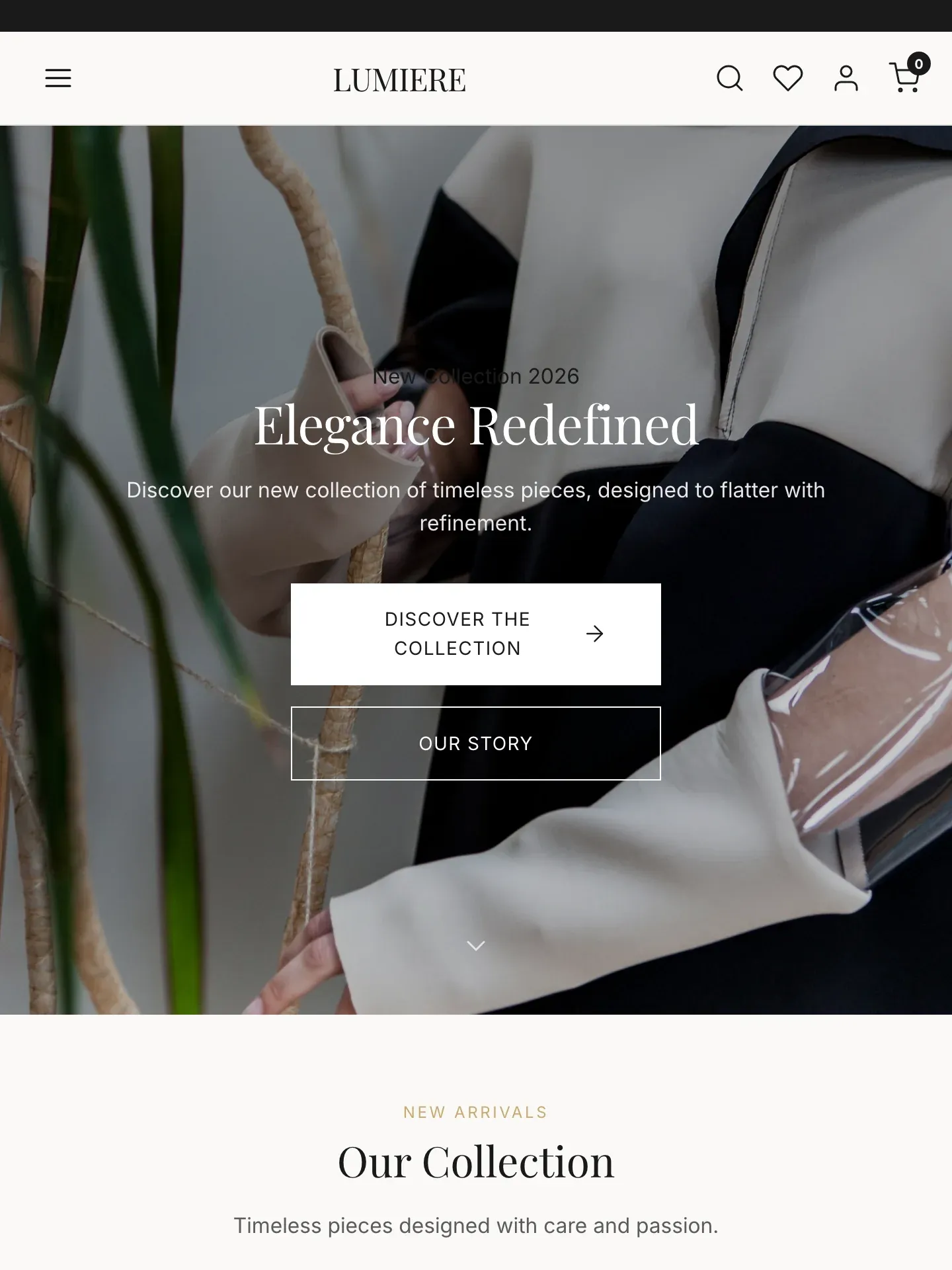 LUMIERE — demo storefront home page