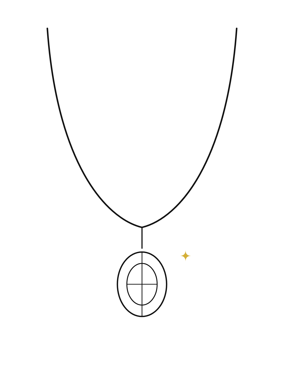Aurore Necklace — line drawing