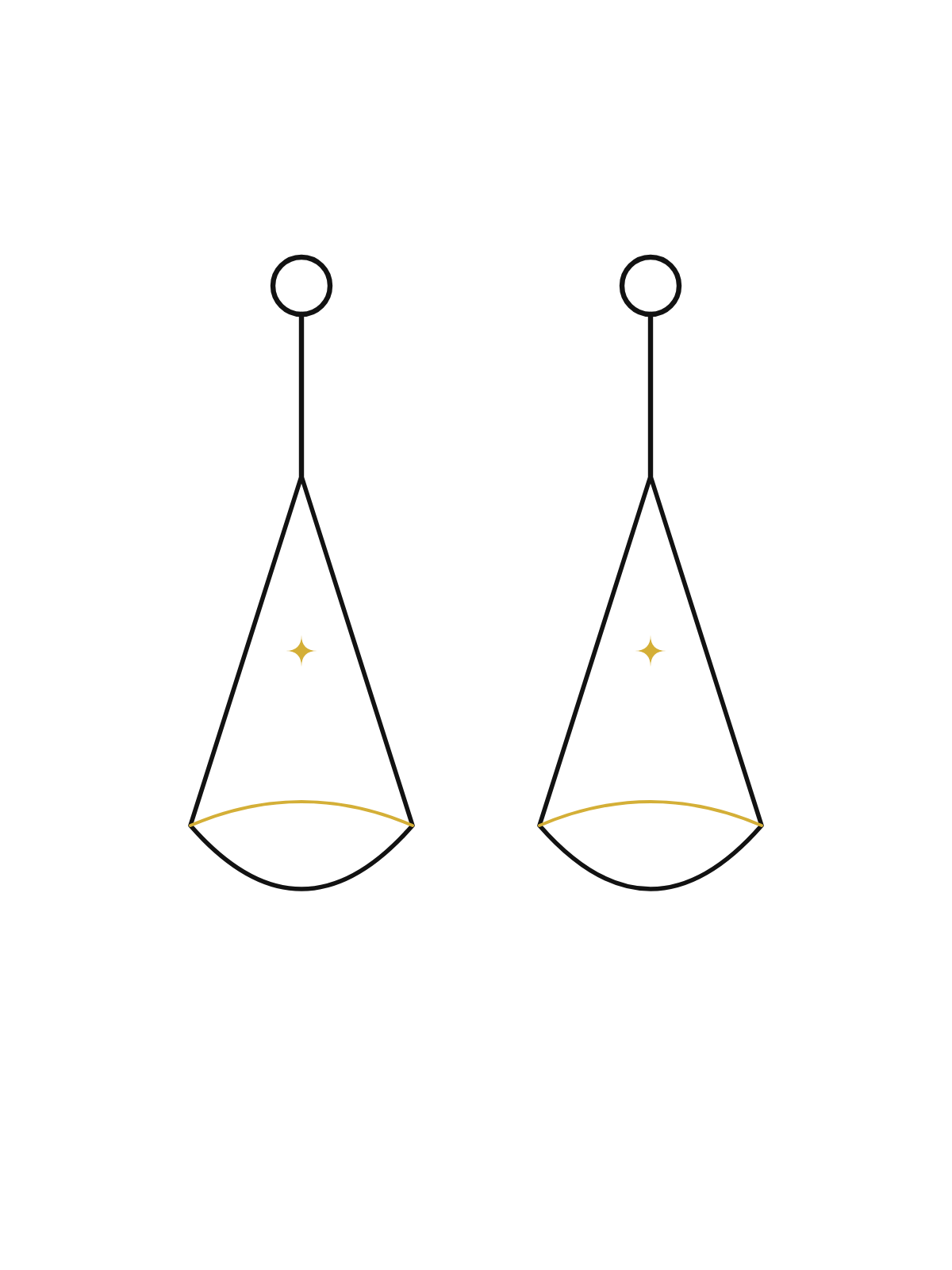 Nacre Earrings — line drawing