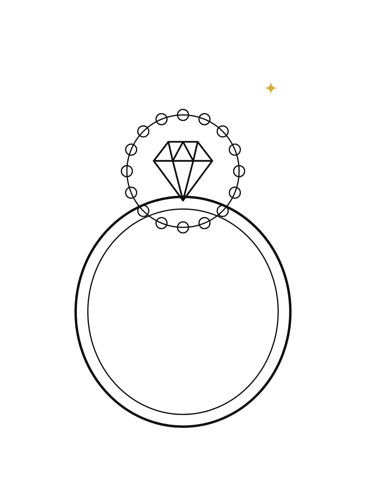 Voile Ring — line drawing