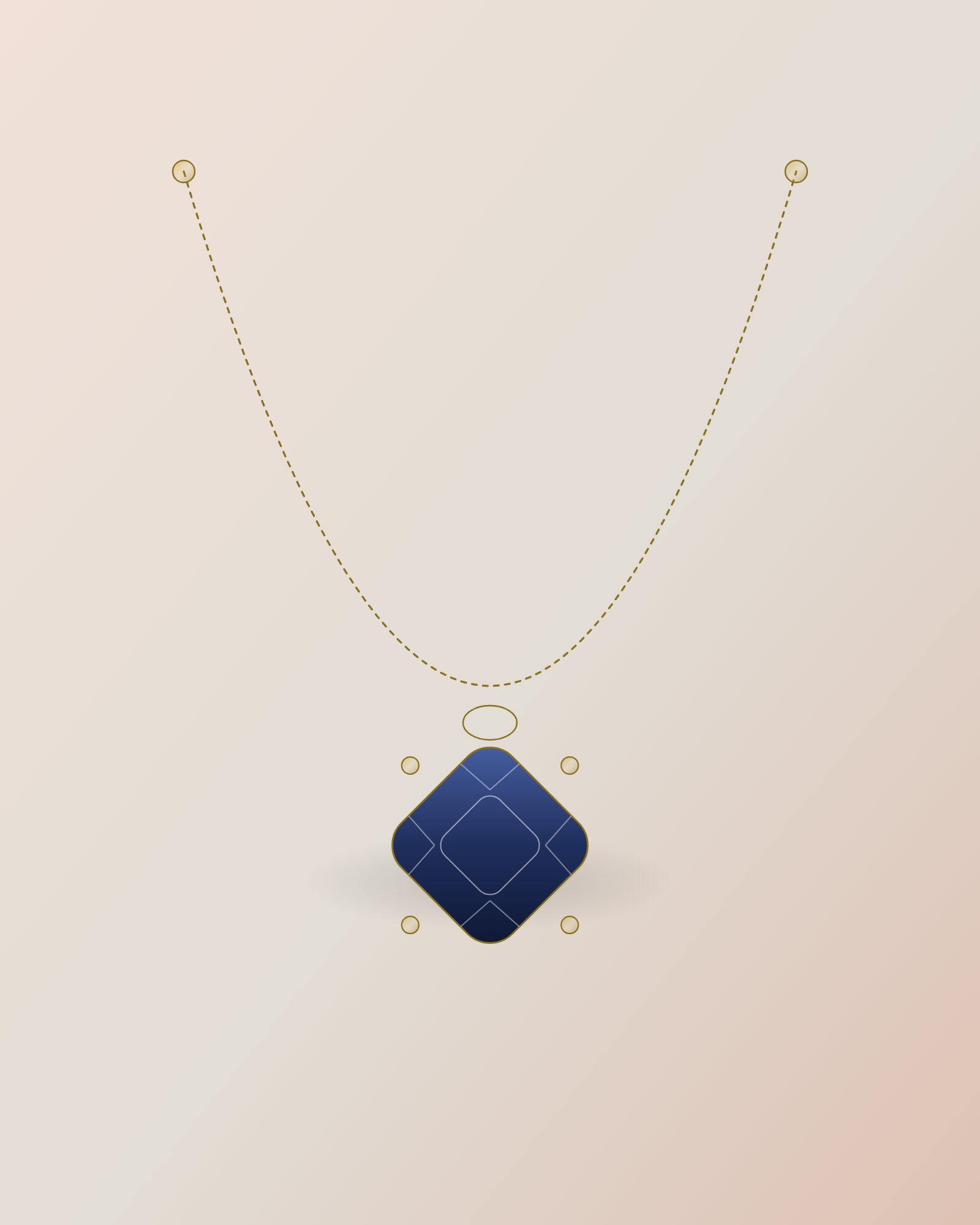 Aurore Necklace, sapphire on rose gold