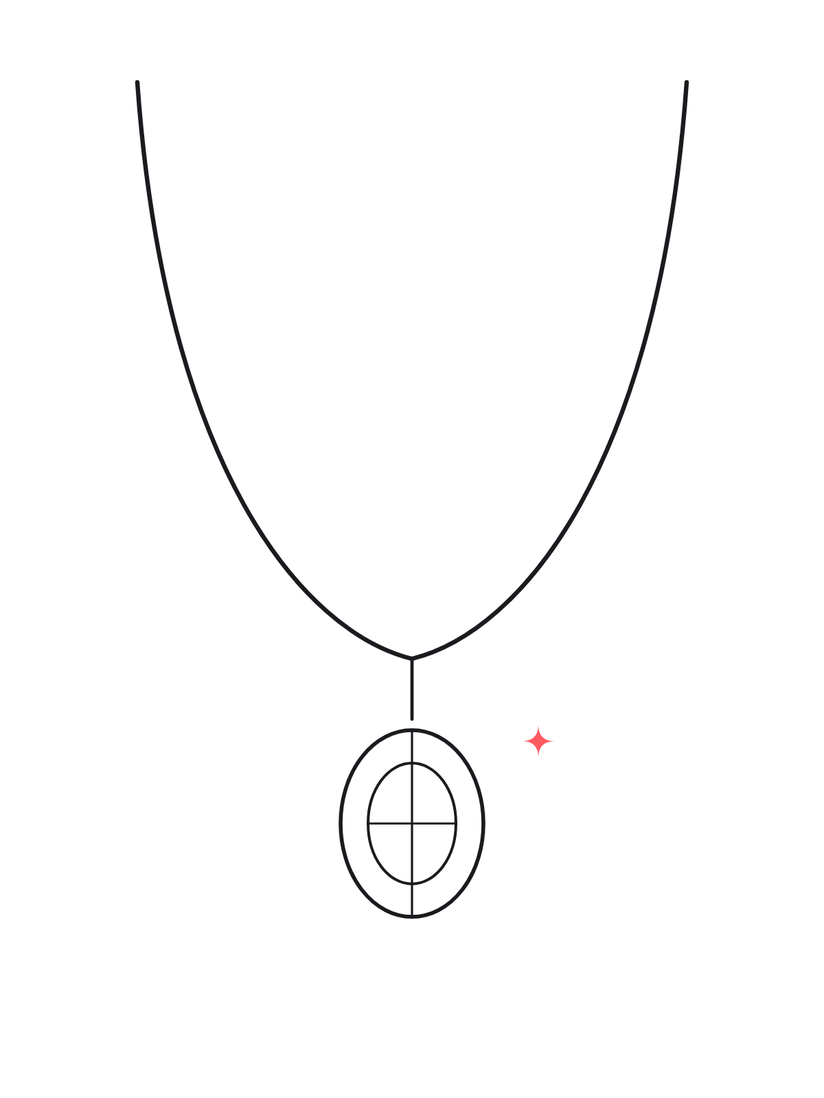 Blue Necklace — line drawing