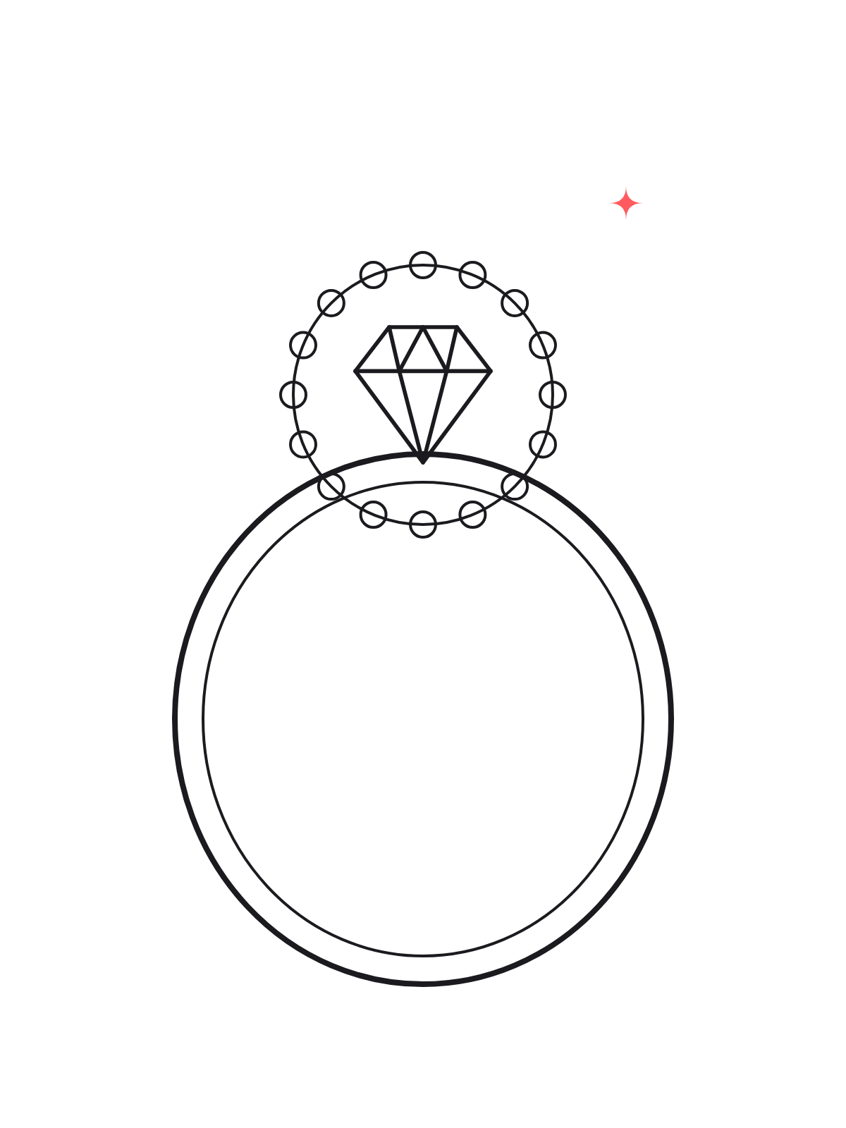 Halo Ring — line drawing